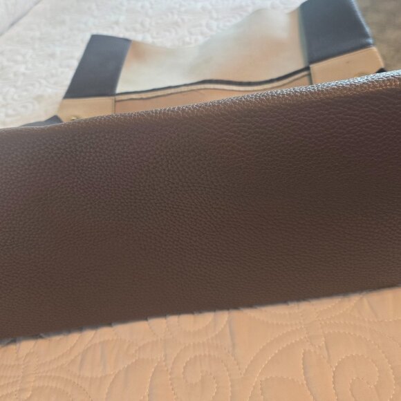 Steve Madden Colorblock Hobo Shoulder Bag Grey Taupe Black Gold Hardware - Picture 4 of 10